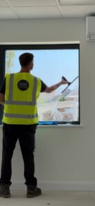 Internal window cleaning for commercial site